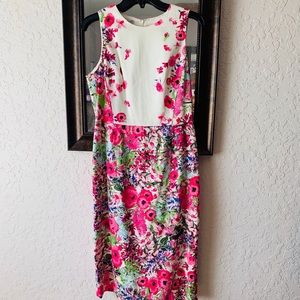 Maggy London Flower Patterned Sheath Dress